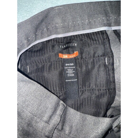 Van Heusen Traveler Dress Pants Mens Size 34x30 Gray - Picture 2 of 7